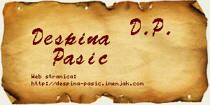 Despina Pašić vizit kartica